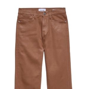 Frame Le High Straight Leg Coated Jeans, 24, Latte